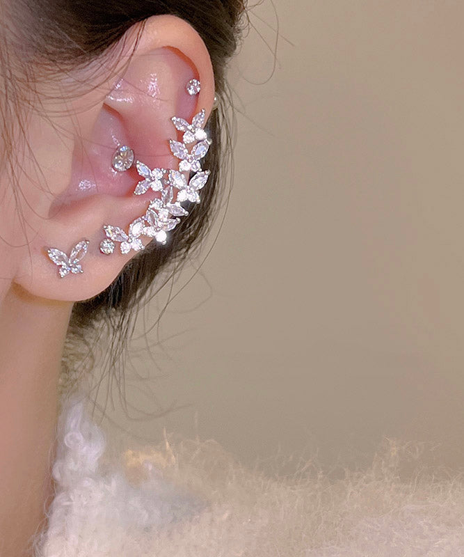 Fine Silk Alloy Zircon Stud Earrings