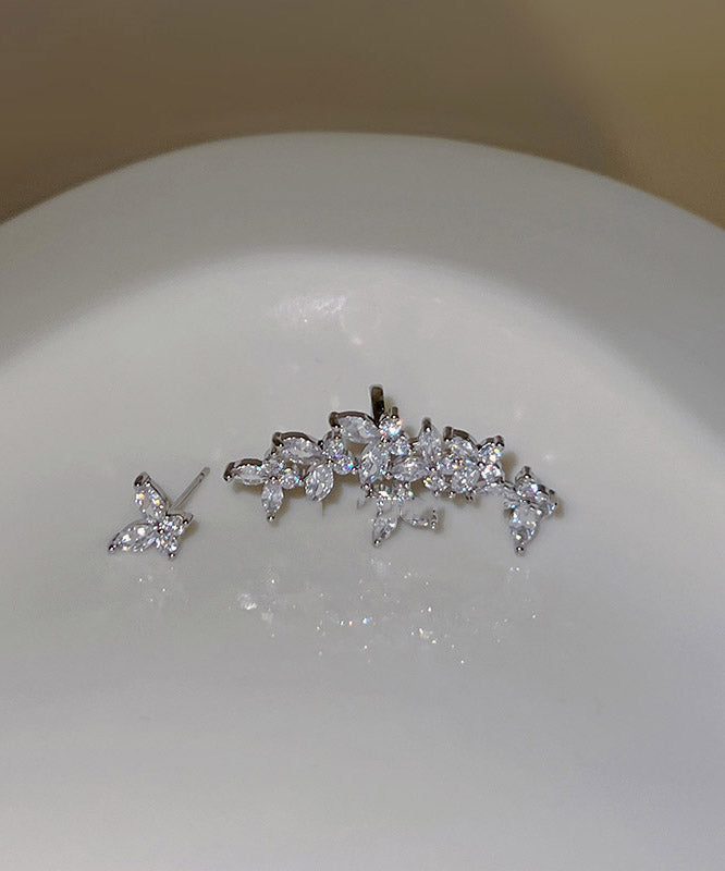 Fine Silk Alloy Zircon Stud Earrings