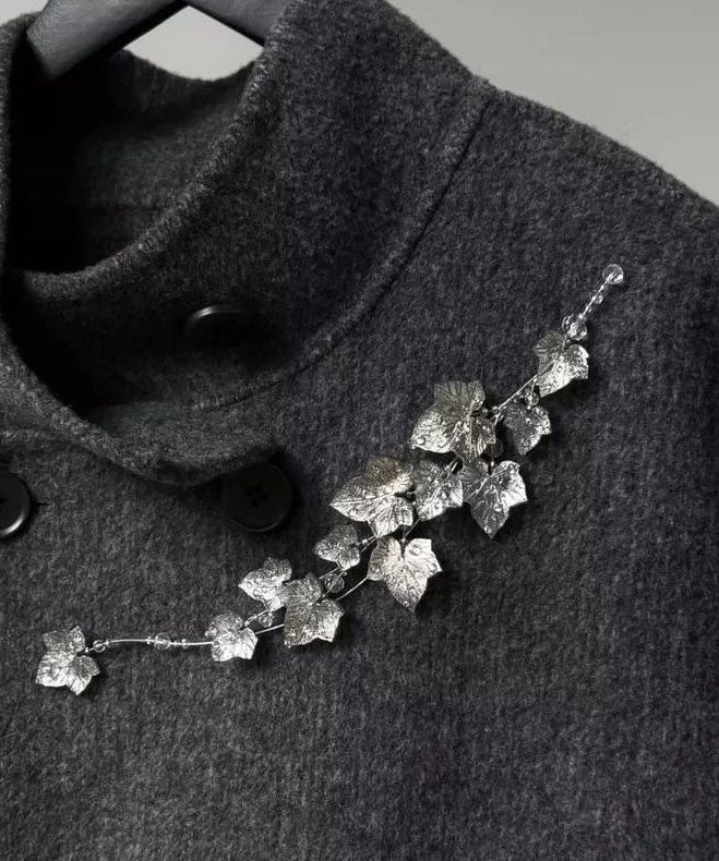 Fine Silk Sterling Silver Ivy Brooches