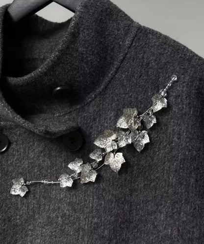 Fine Silk Sterling Silver Ivy Brooches