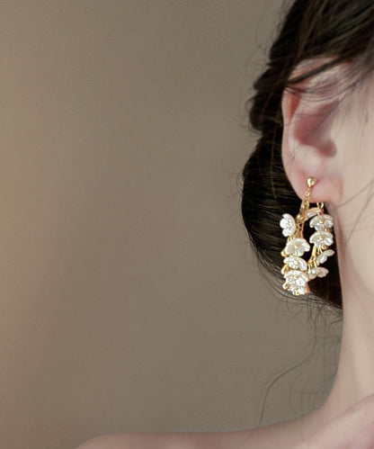 French Acrylic Tassel Alloy Gilding Earrings