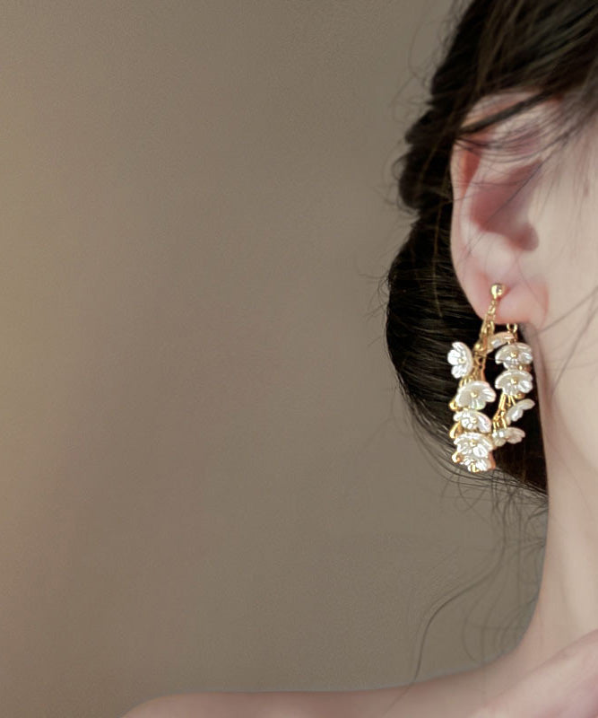 French Acrylic Tassel Alloy Gilding Earrings
