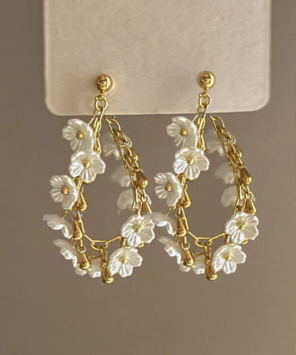French Acrylic Tassel Alloy Gilding Earrings