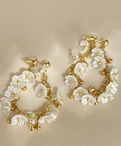 French Acrylic Tassel Alloy Gilding Earrings