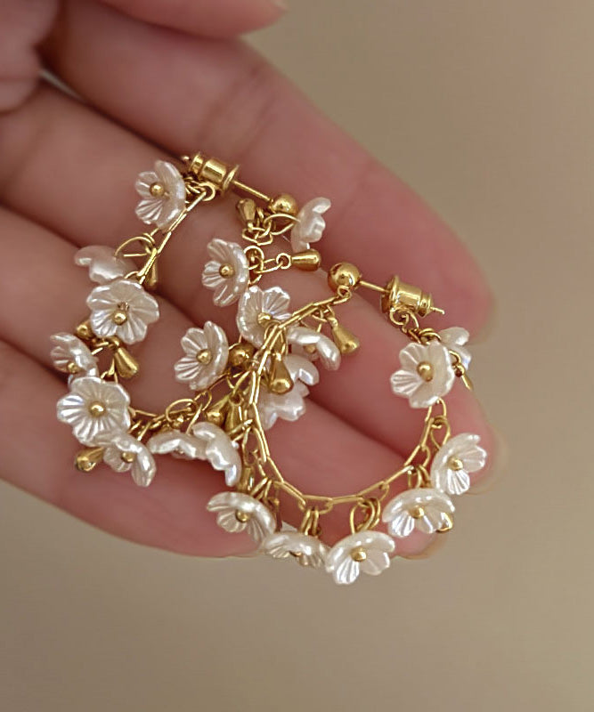 French Acrylic Tassel Alloy Gilding Earrings