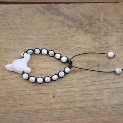 Natural Stone Wolf Beaded Bracelet