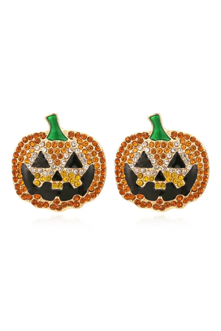 Jade Halloween Pumpkin Earrings