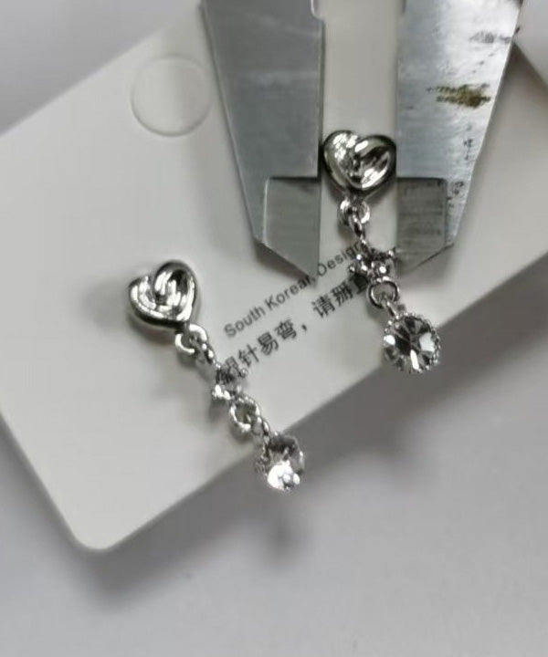 Light Heart-shaped Rhinestone Stud Earrings