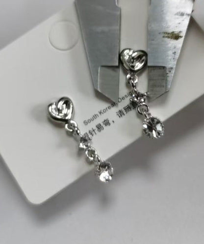 Light Heart-shaped Rhinestone Stud Earrings