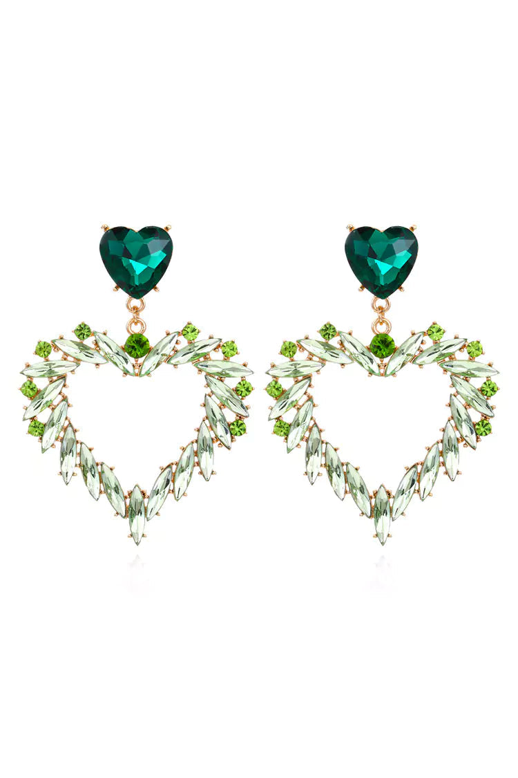 Logan Green Heart Earrings