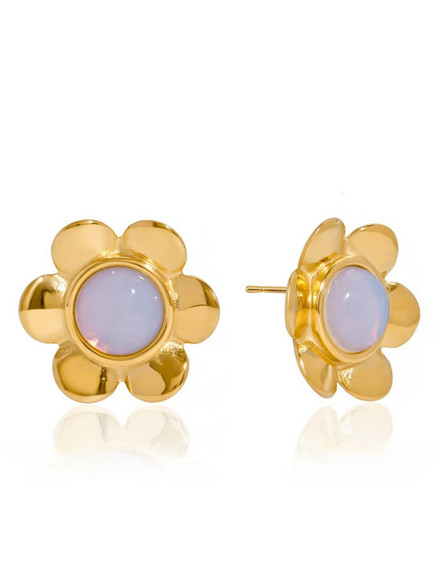 Mattie Opal Flower Stud Earrings