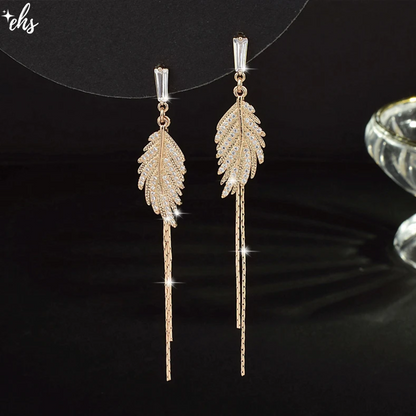 Gold Leaf Dangle Earrings