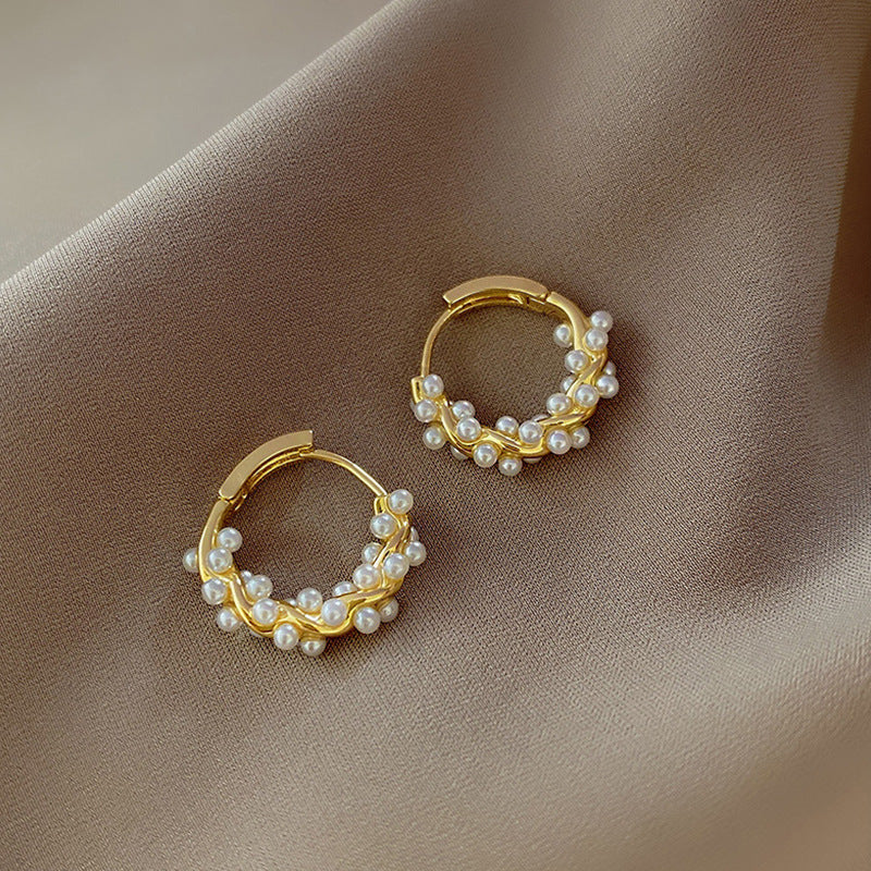 Fynlee Delicate Pearl Huggie Earrings