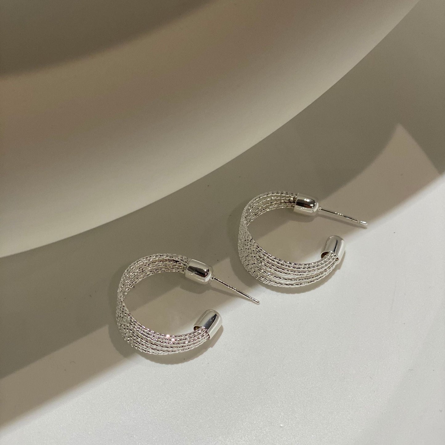 Raven Multi-line Hoop Earrings