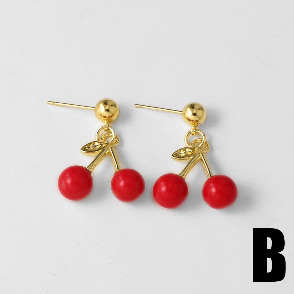 Liv Cherry Heart Drop Earrings