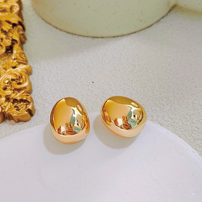 Ebony Sculptural Oval Studs