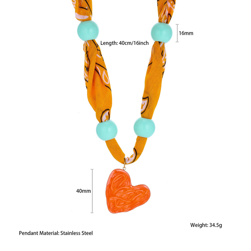 Mercedes Silk Heart Choker