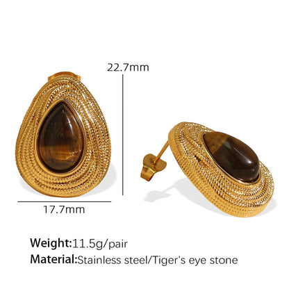 Rhema Gold Tone Stone Set