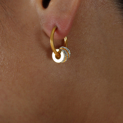 Lumen Pave Circle Hoop Earrings