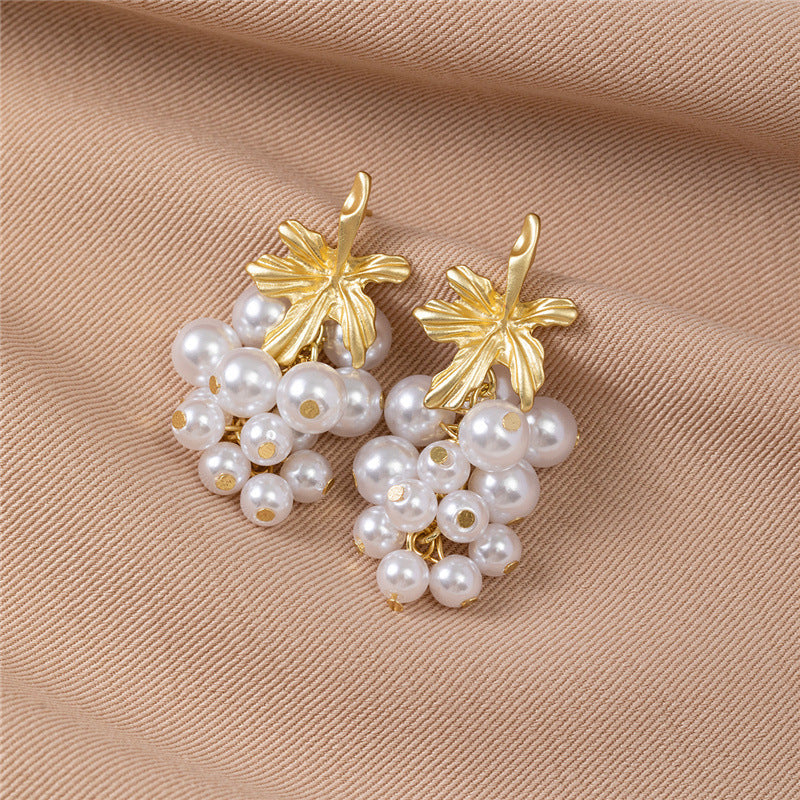 Adalyn Pearl Leaf Drop Earrings