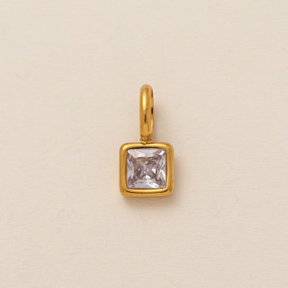 Lotus Birthstone Cube Necklace
