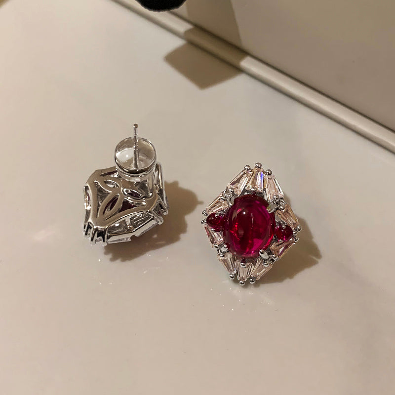 Scarlet Elegance Ruby Stud Earrings