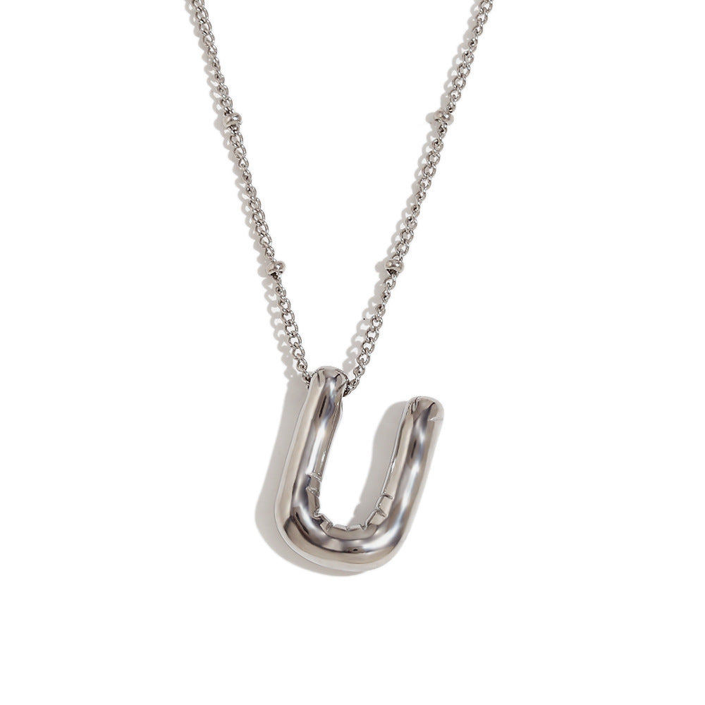 Aiyanah Glossy Bubble Letter Necklace
