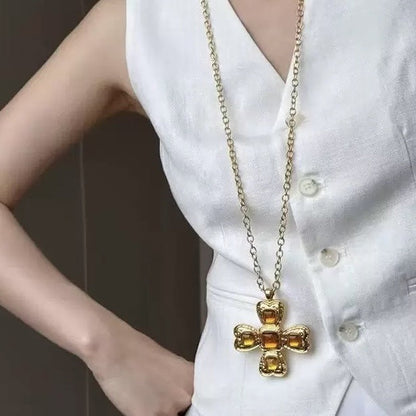 Karmella Retro Cross Necklace