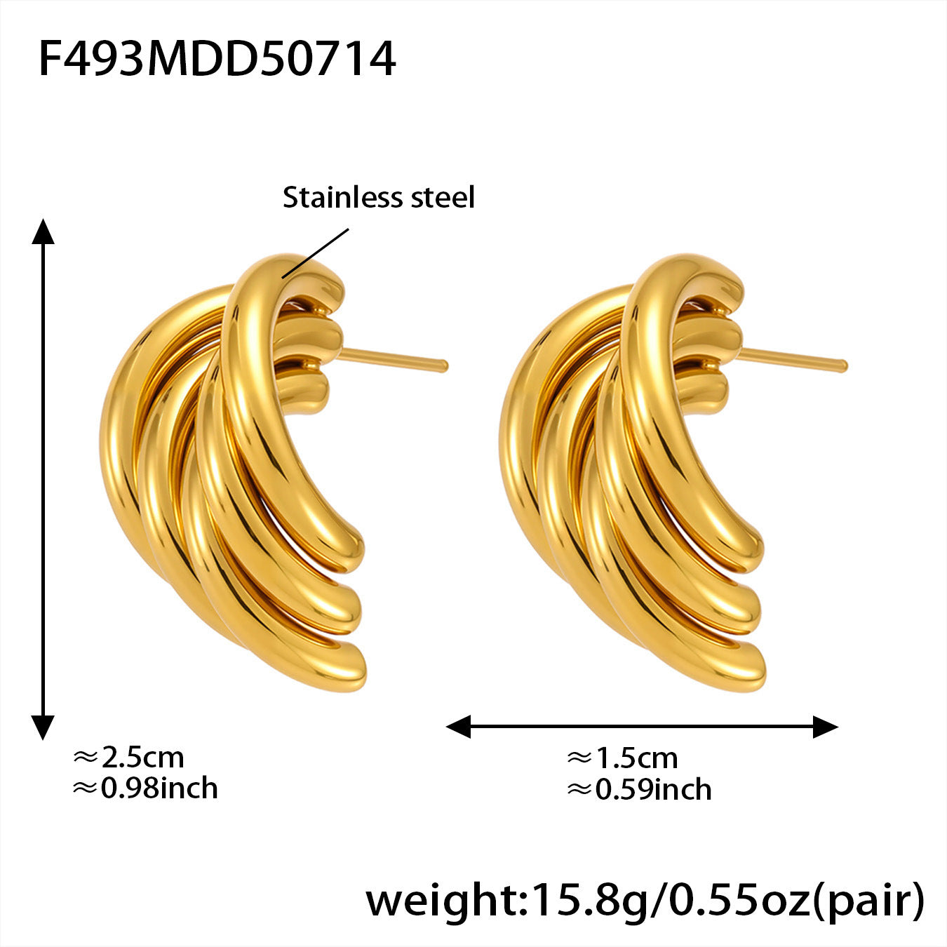 Emmelia Irregular Geometric Earrings