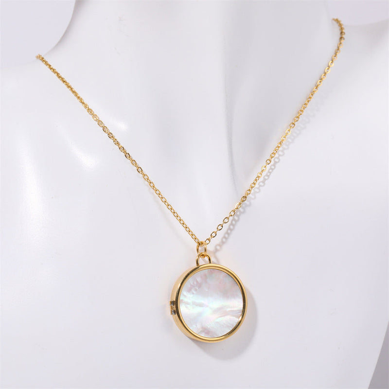 Butterfly Shell Locket Necklace