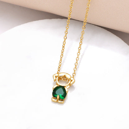 Jackson Zircon Heart Necklace