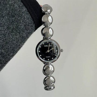 Small Dial Gold Bead Bracelet Watch