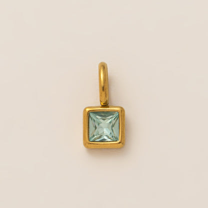 Lotus Birthstone Cube Necklace