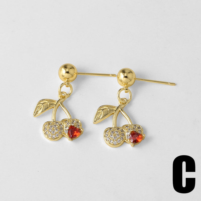 Liv Cherry Heart Drop Earrings