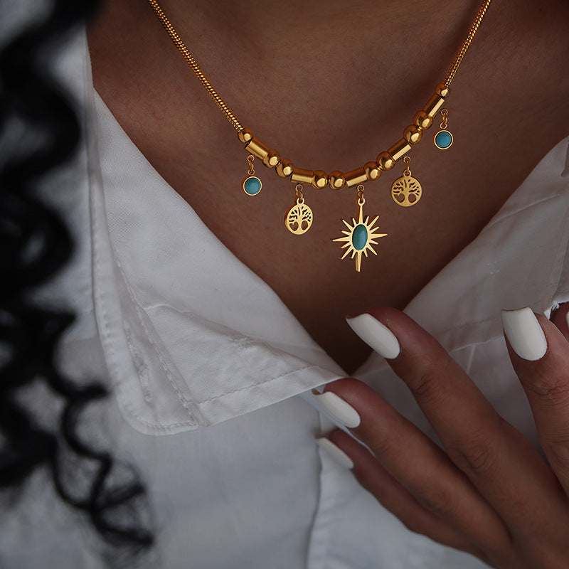 Kinzie Turquoise Sun Charm Jewelry Set