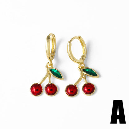 Chimamanda Gold-plated Cherry Earrings