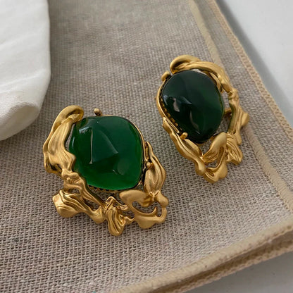 Lacey Emerald Green Stud Earrings