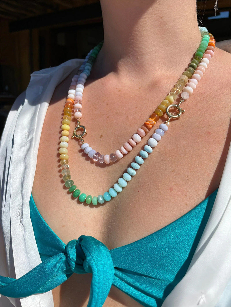 Zina Pastel Spectrum Beaded Necklace