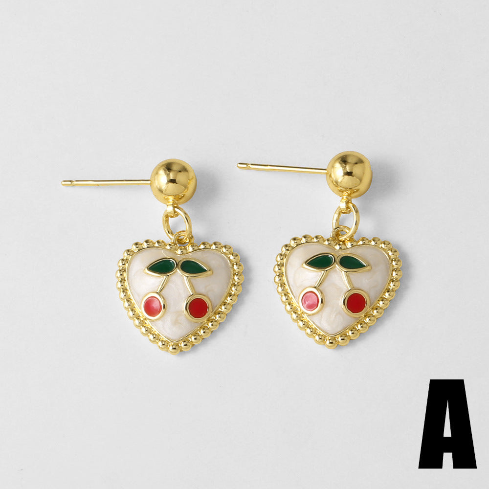 Liv Cherry Heart Drop Earrings