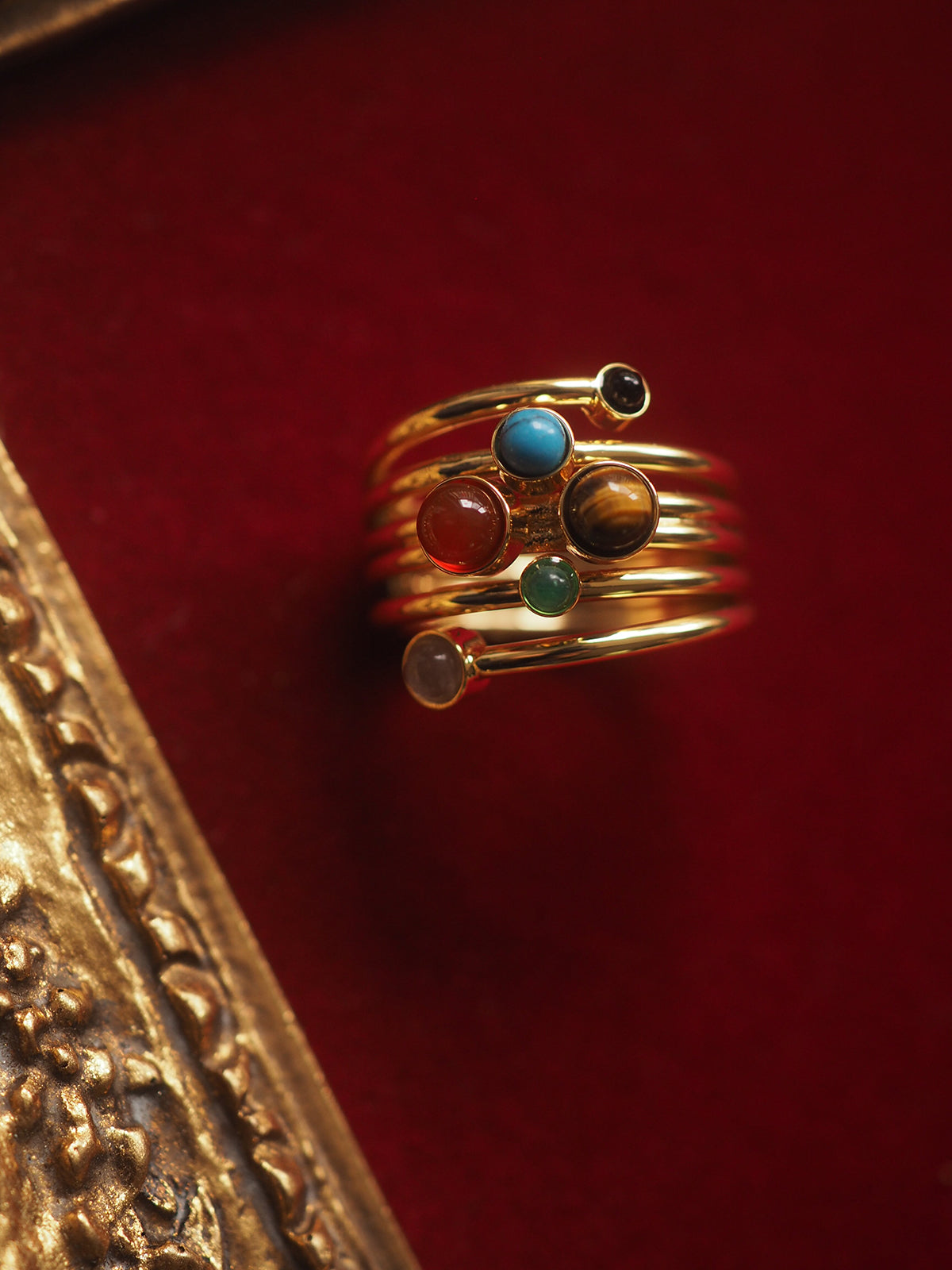 Neena Multi-gemstone Adjustable Ring