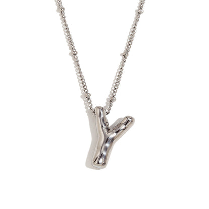Aiyanah Glossy Bubble Letter Necklace