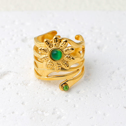 Thais Gold Statement Open Ring