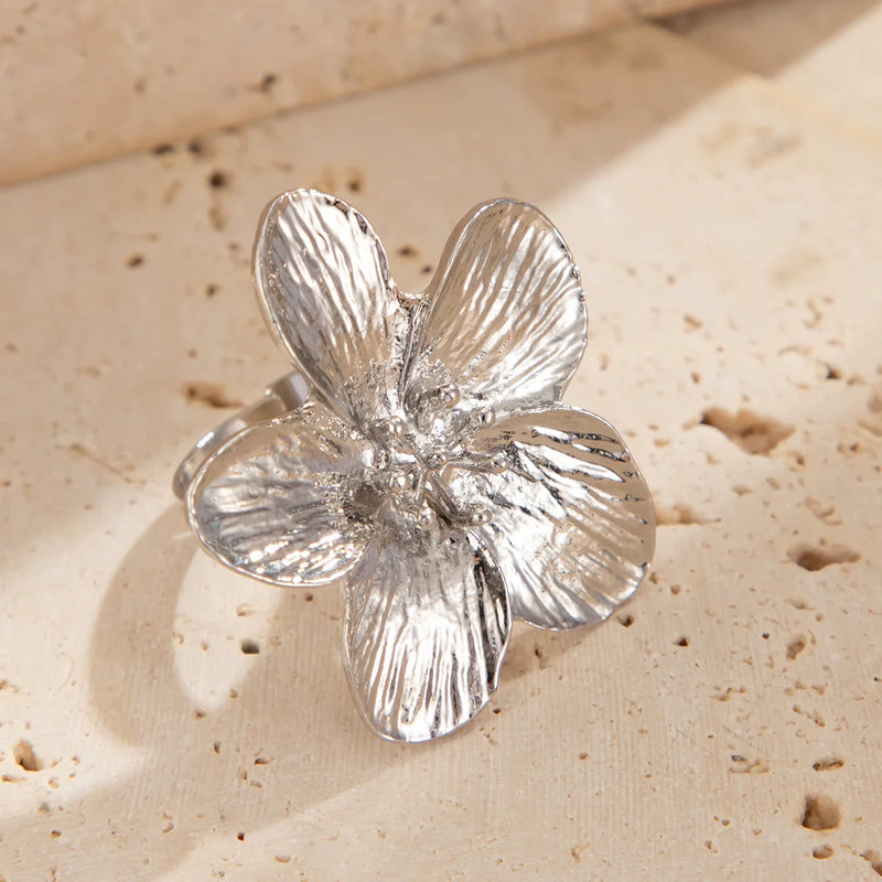 Ameena Geometric Petal Ring