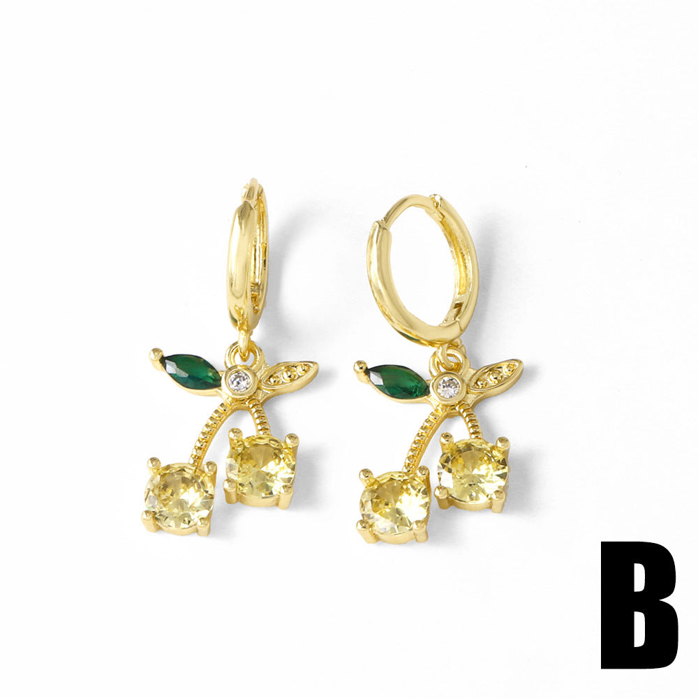 Chimamanda Gold-plated Cherry Earrings