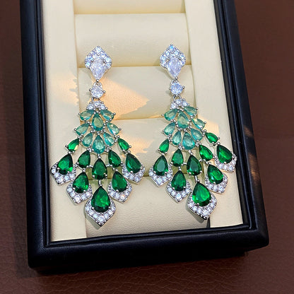 Maelee Zircon Feather Drop Earrings