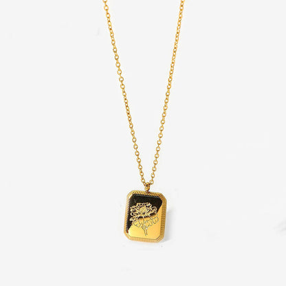 Briel Birth Flower Pendant Necklace