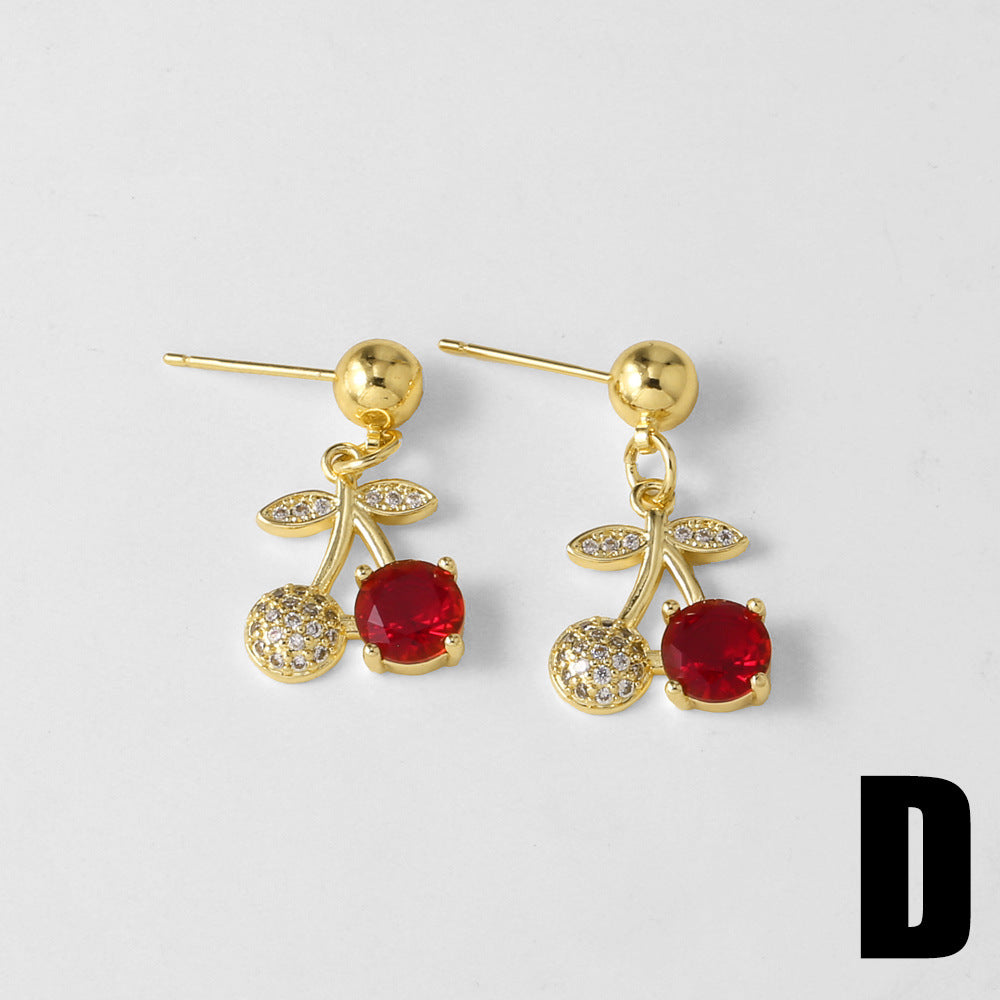 Liv Cherry Heart Drop Earrings