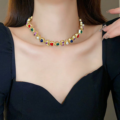 Adele Gemstone Necklace & Earrings Set