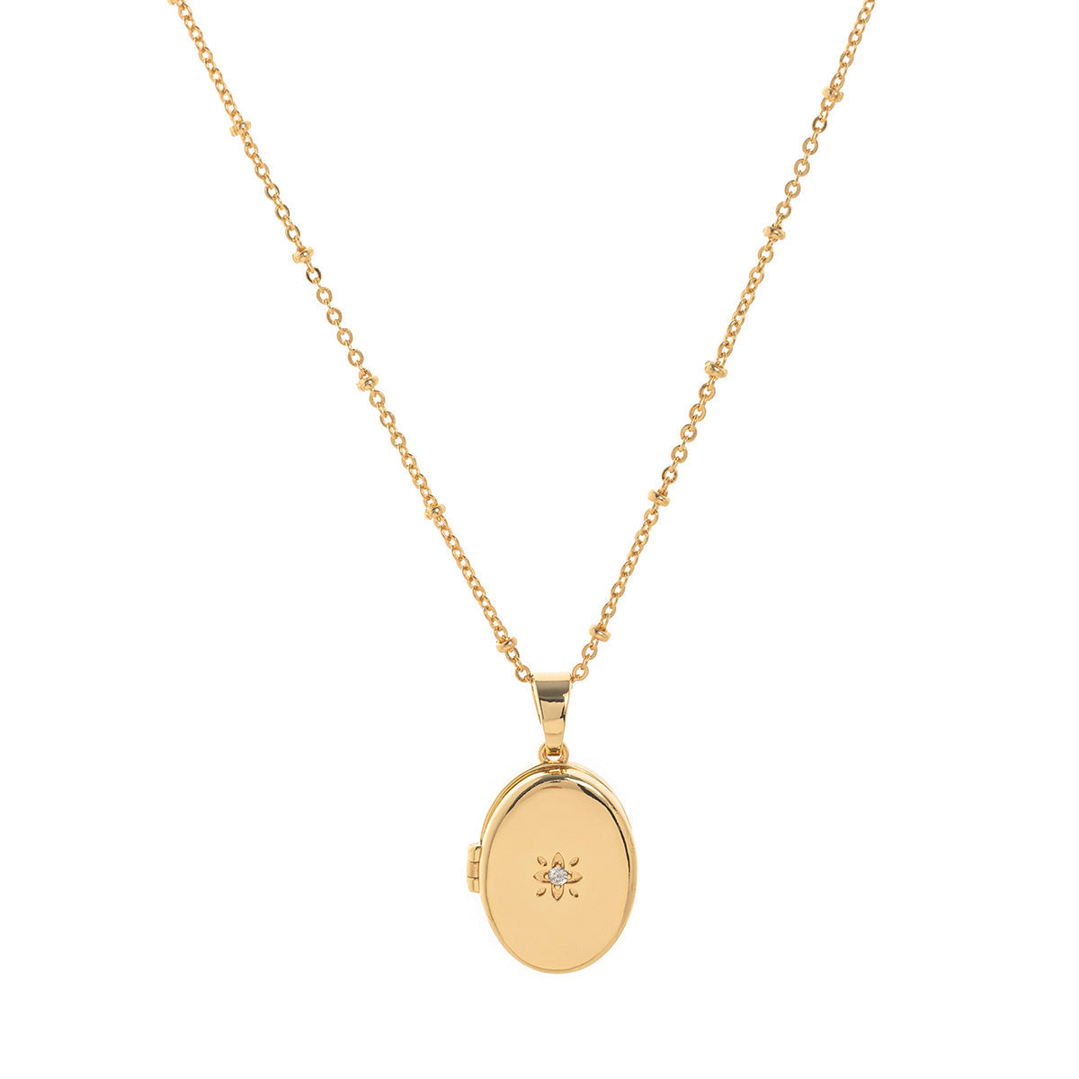 Zircon Heart Locket Necklace