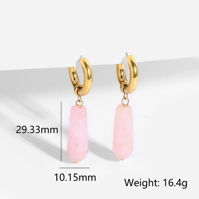Shanvi Natural Stone Drop Earrings
